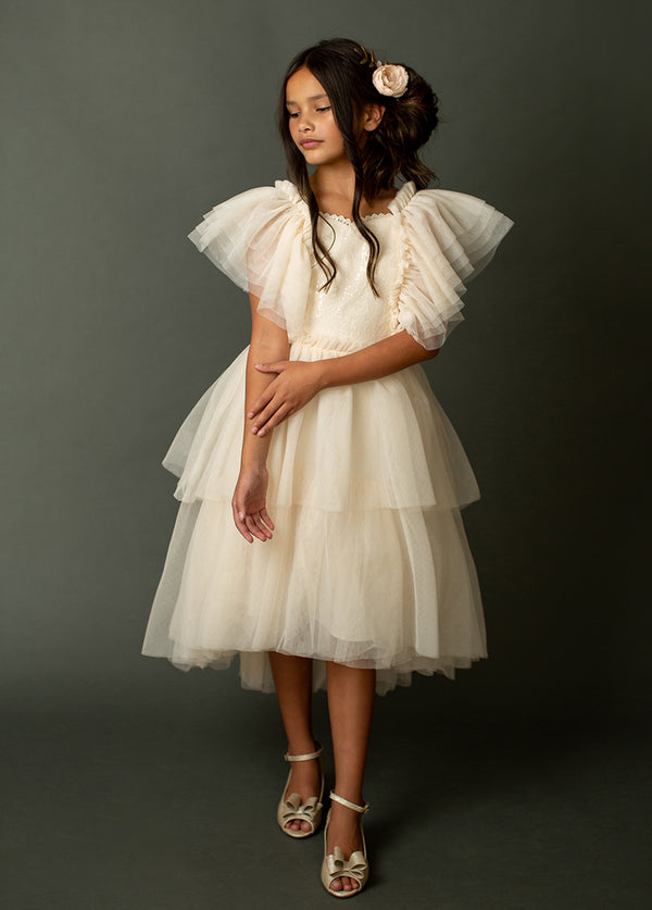 Kids Girl's White And Black Petticoat