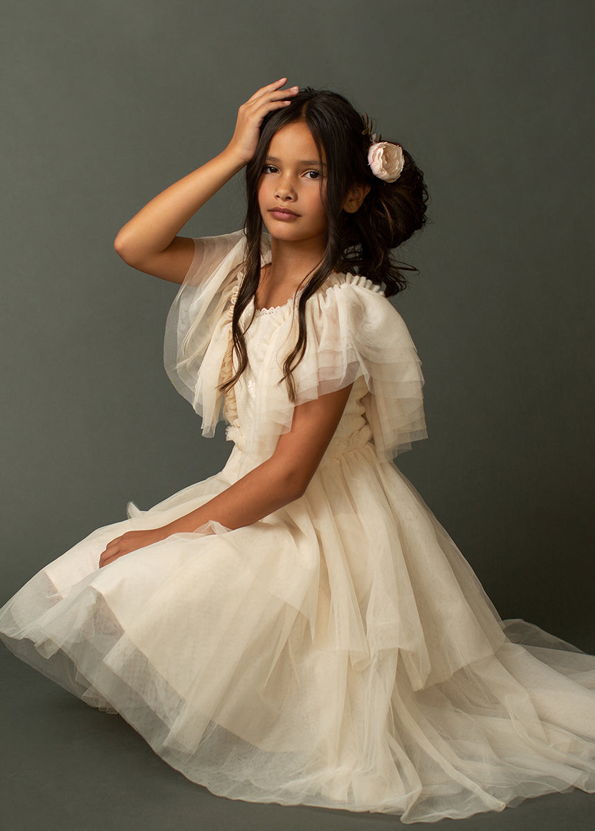 Ayla Petticoat Dress in Vanilla