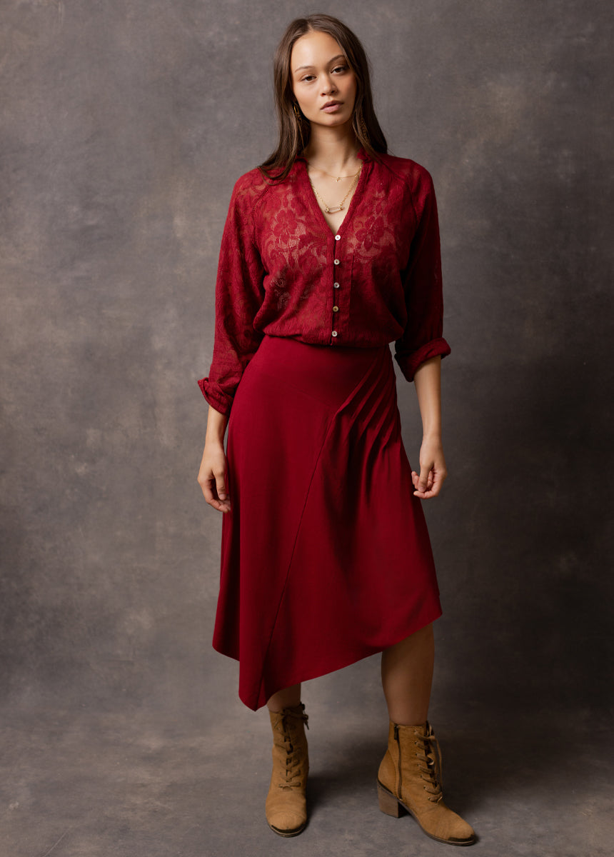 Aylani Skirt in Crimson
