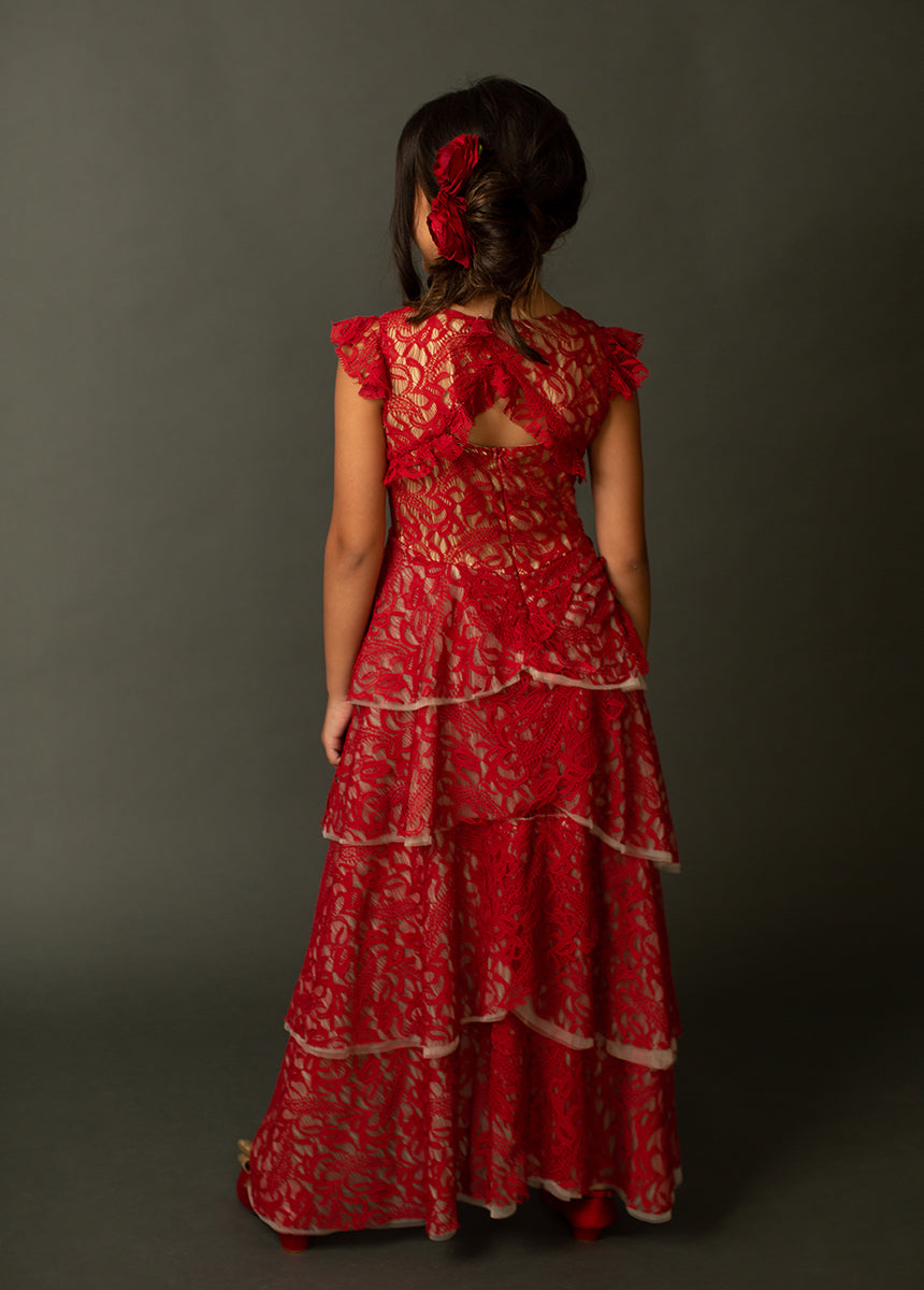 Azalea Dress in Scarlet