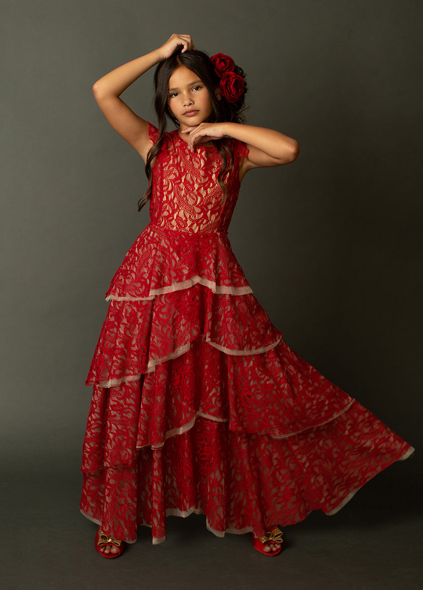 Azalea Dress in Scarlet