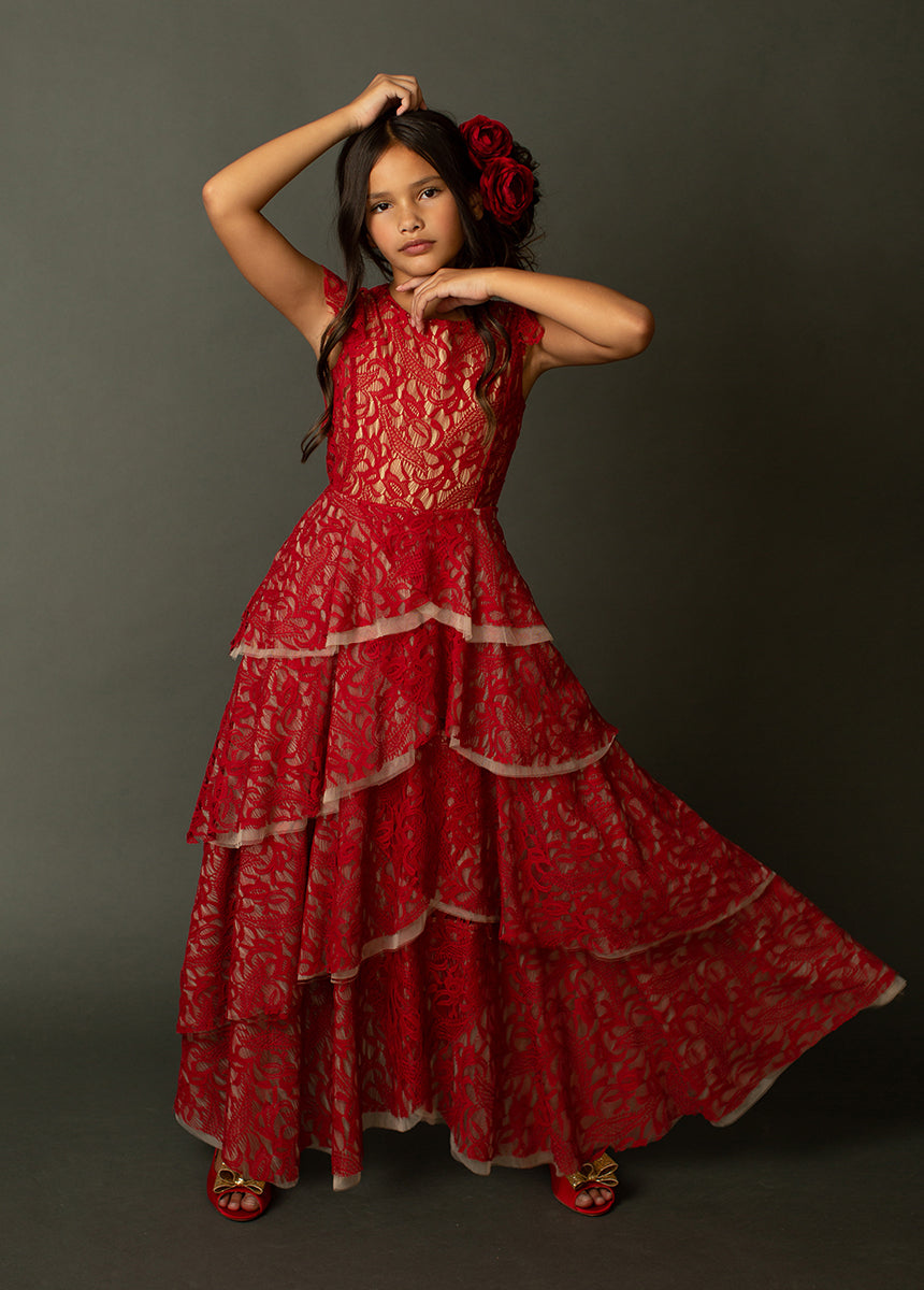 amari azalea red bolero with soshin dress Joyfolie GirlsAzalea Dress in Scarlet, Size 2