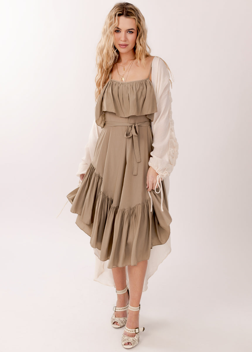 Basil Dress in Taupe