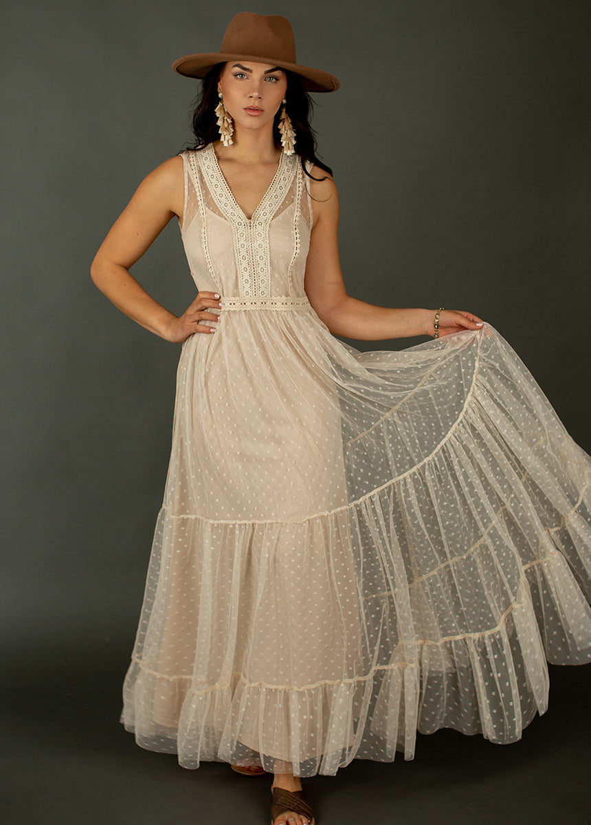 Briella Dress in Ecru