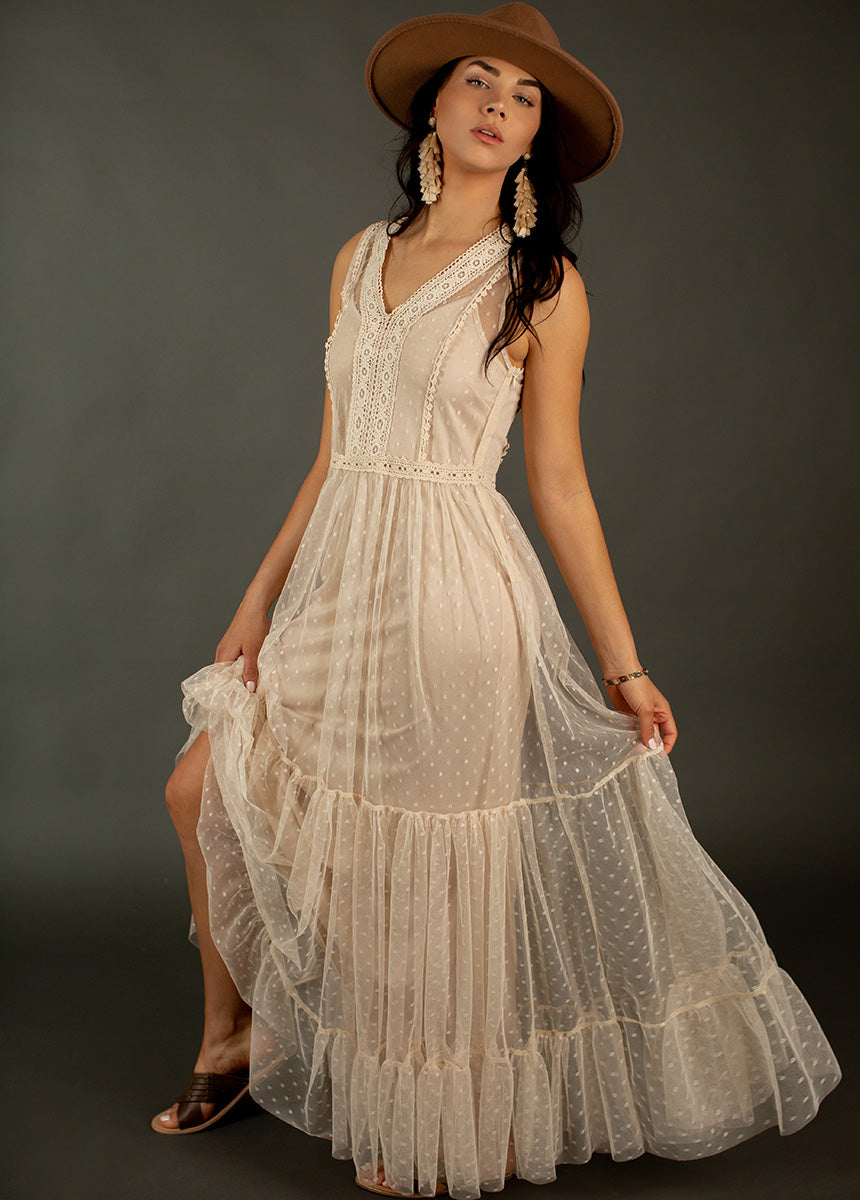 Briella Dress in Ecru