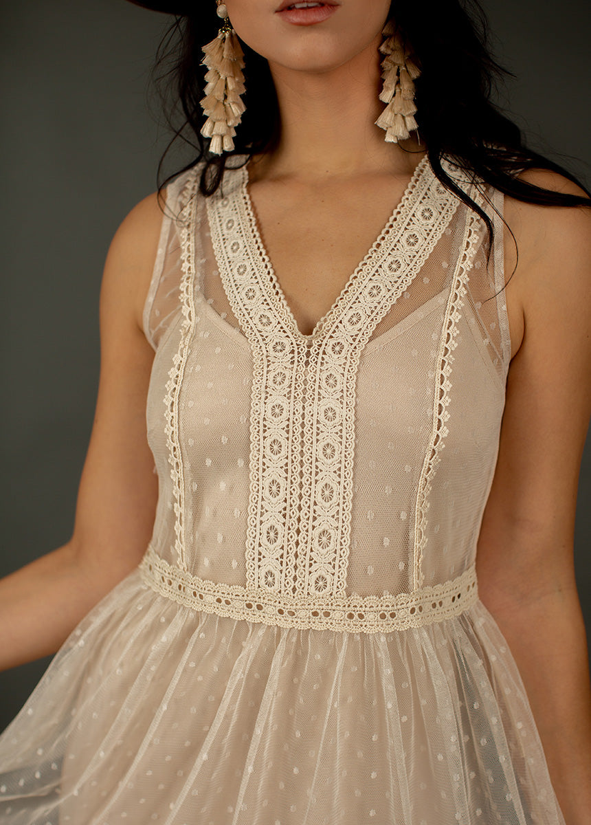 Briella Dress in Ecru