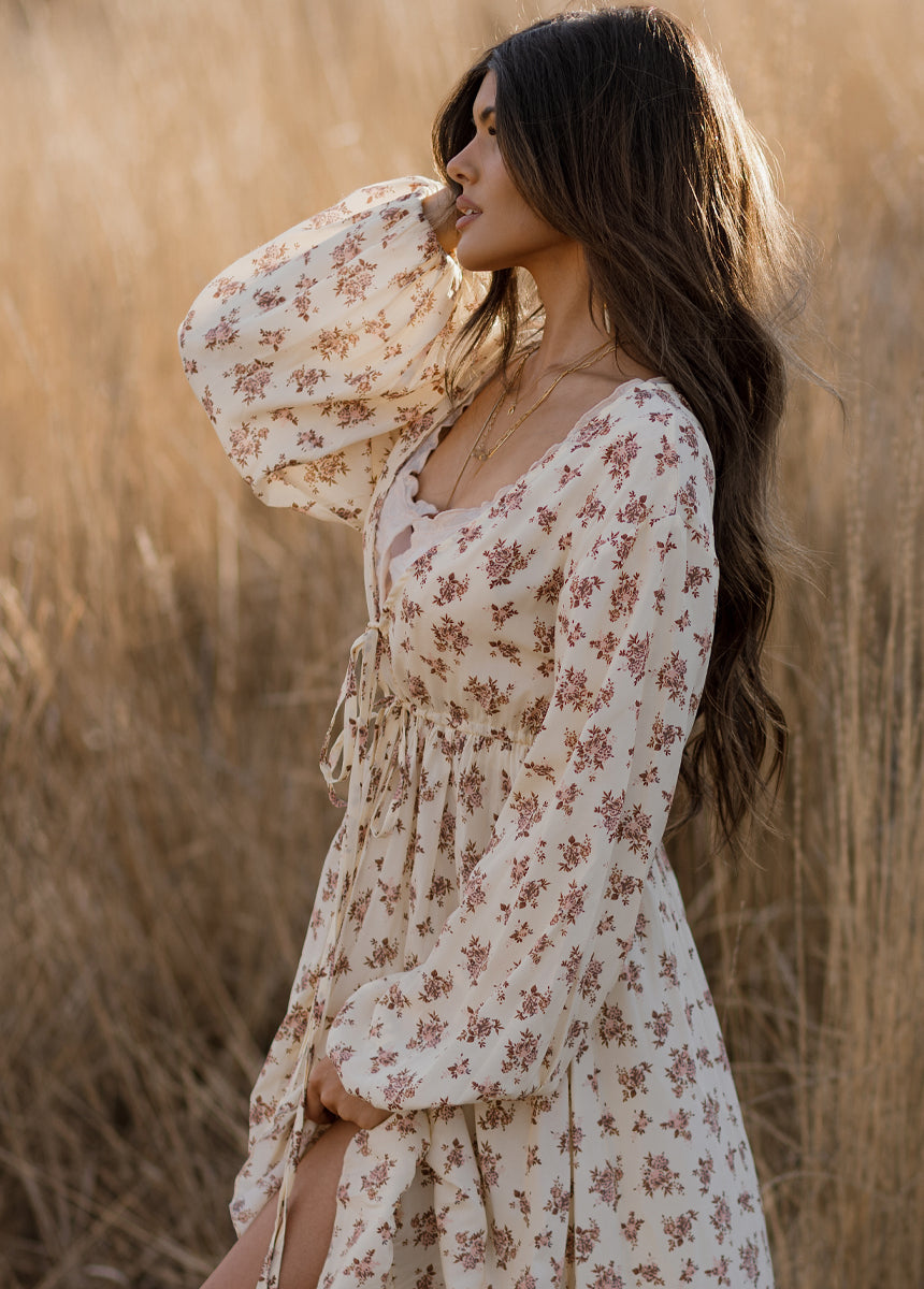 Beri Dress in Ecru Floral S