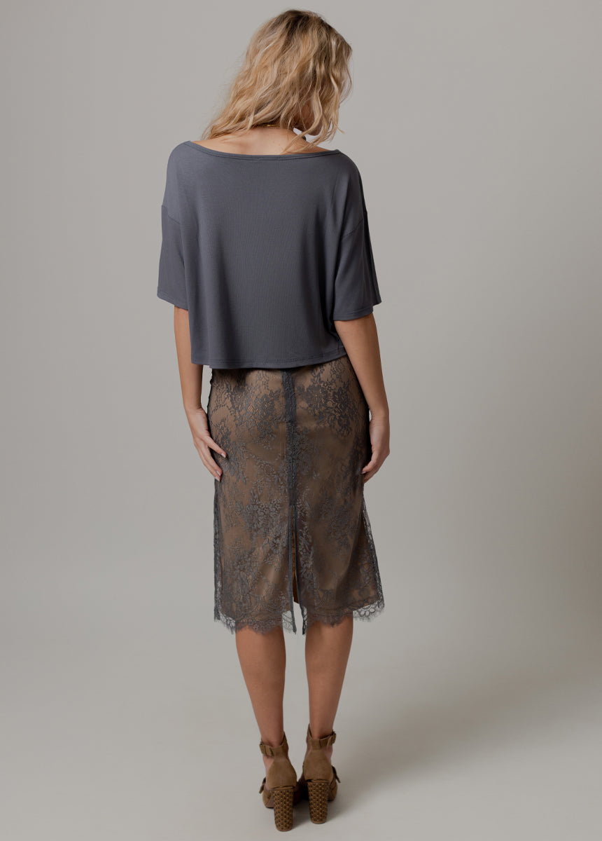Merle Boxy Tee in Slate