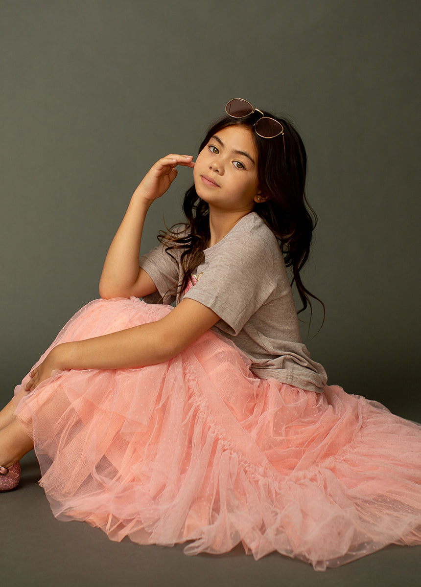 Sacred Heart Tee in Heather Light Taupe