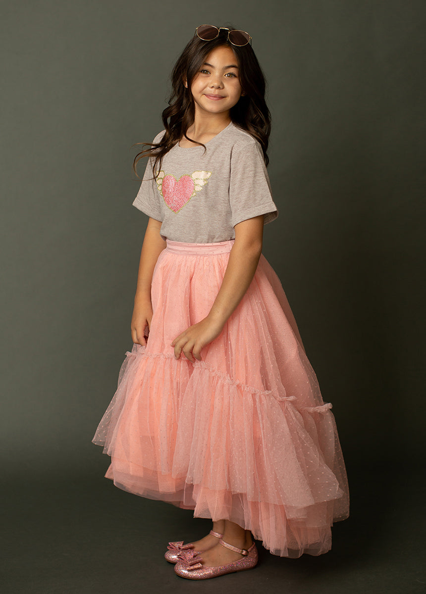 Sacred Heart Tee in Heather Light Taupe