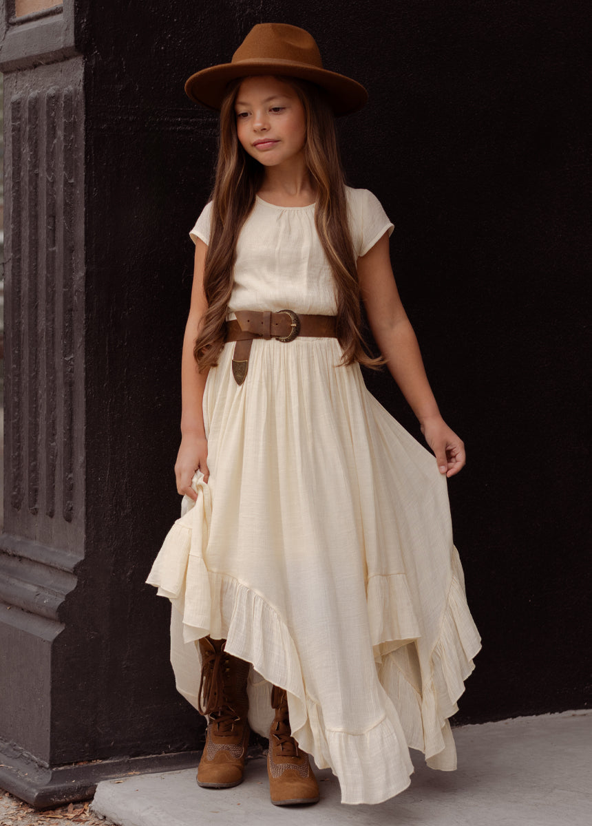 joyfully dresses Joyfolie GirlsBriley Maxi Dress in Cream, Size 4