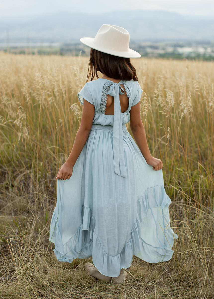 Joyfolie Girls Briley Maxi Dress in Sky Blue, Size 3 Joyfolie Girls Briley Maxi Dress in Sky Blue, Size 3
