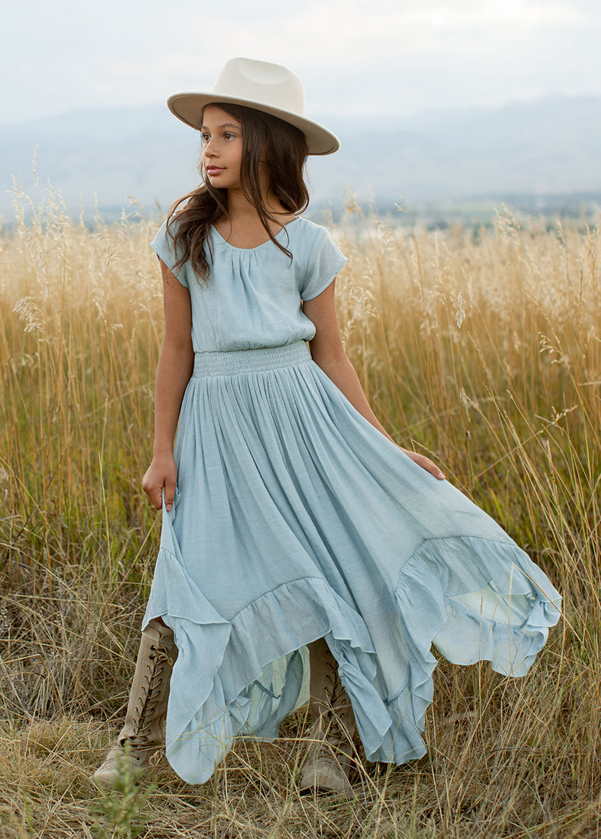 Joyfolie Girls Briley Maxi Dress in Sky Blue, Size 3 Joyfolie Girls Briley Maxi Dress in Sky Blue, Size 3