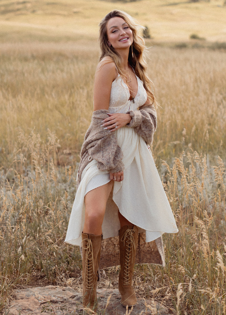 Cady Dress in Cream - Joyfolie Cady Dress in Cream - Joyfolie