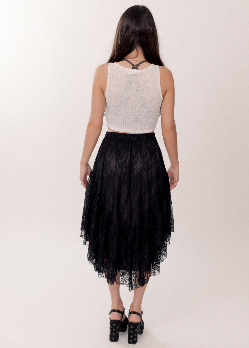 Candy Skirt in Lace Black - Joyfolie
