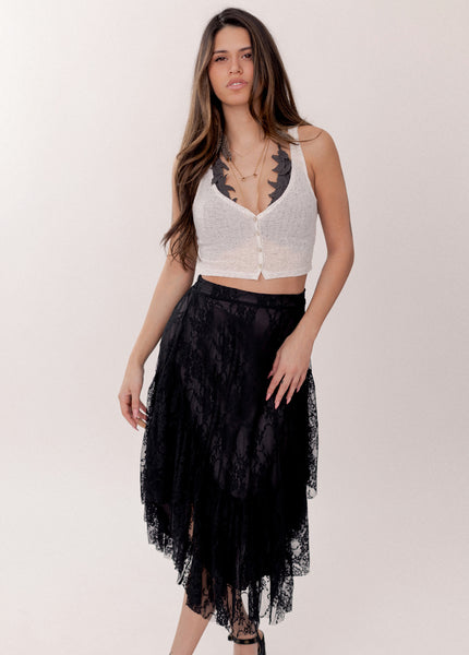 Candy Skirt in Lace Black - Joyfolie