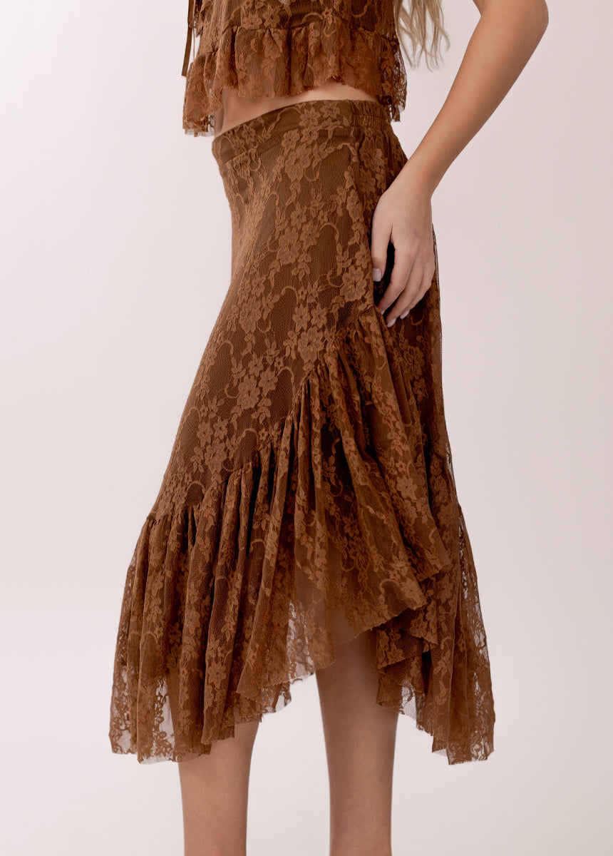 Candy Skirt in Lace Nutmeg