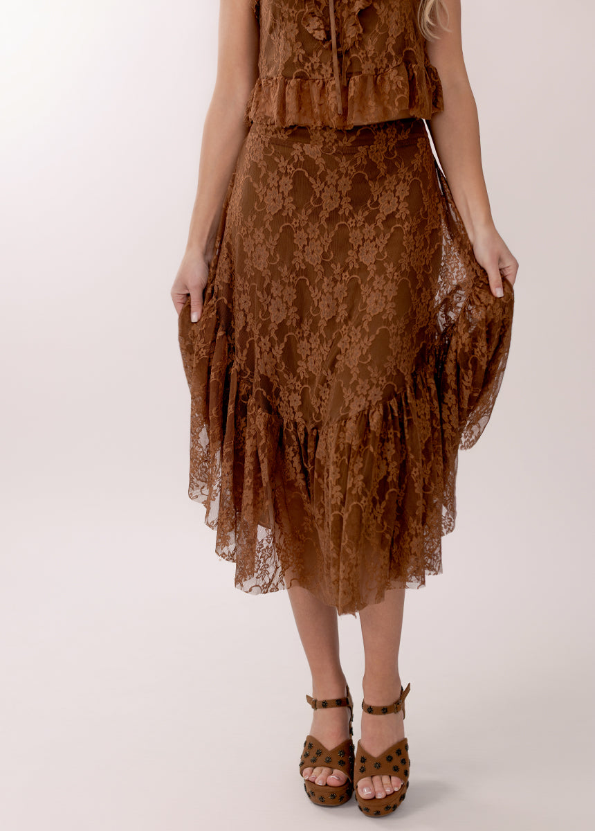 Candy Skirt in Lace Nutmeg