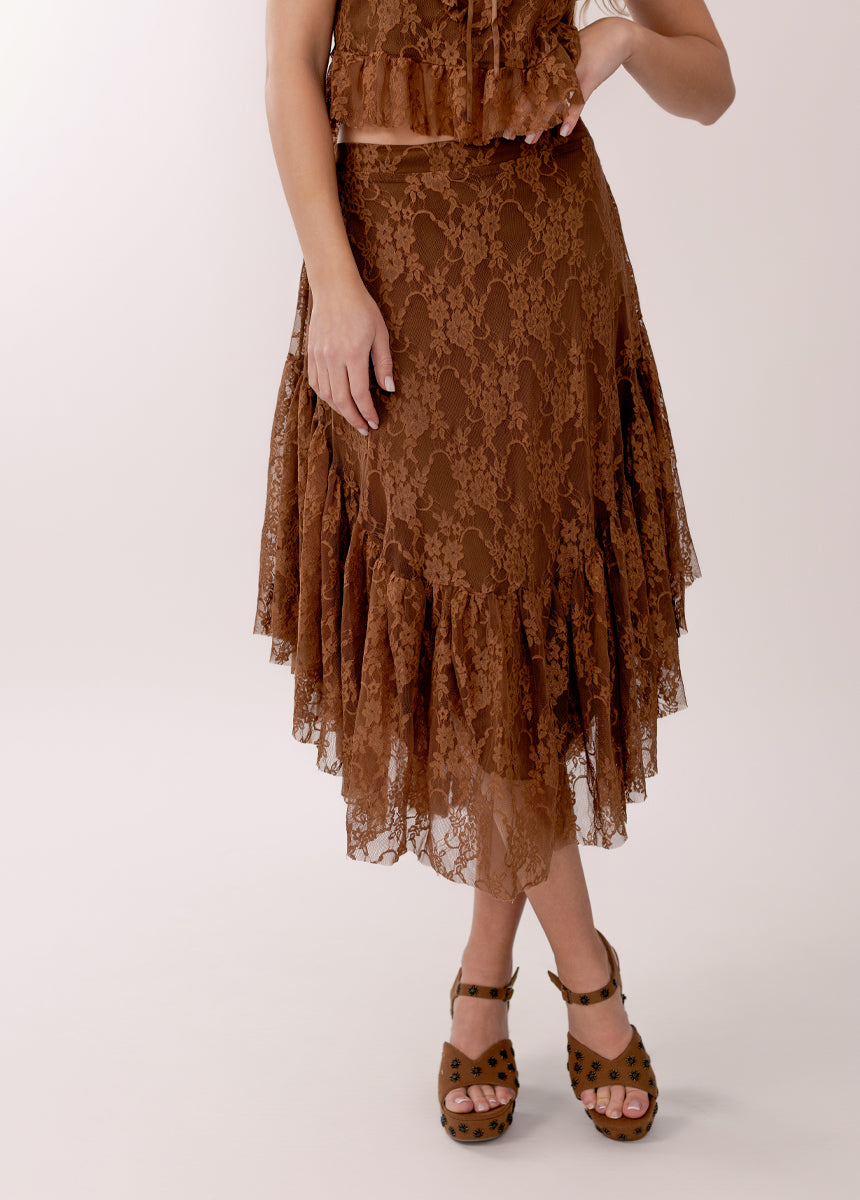Candy Skirt in Lace Nutmeg