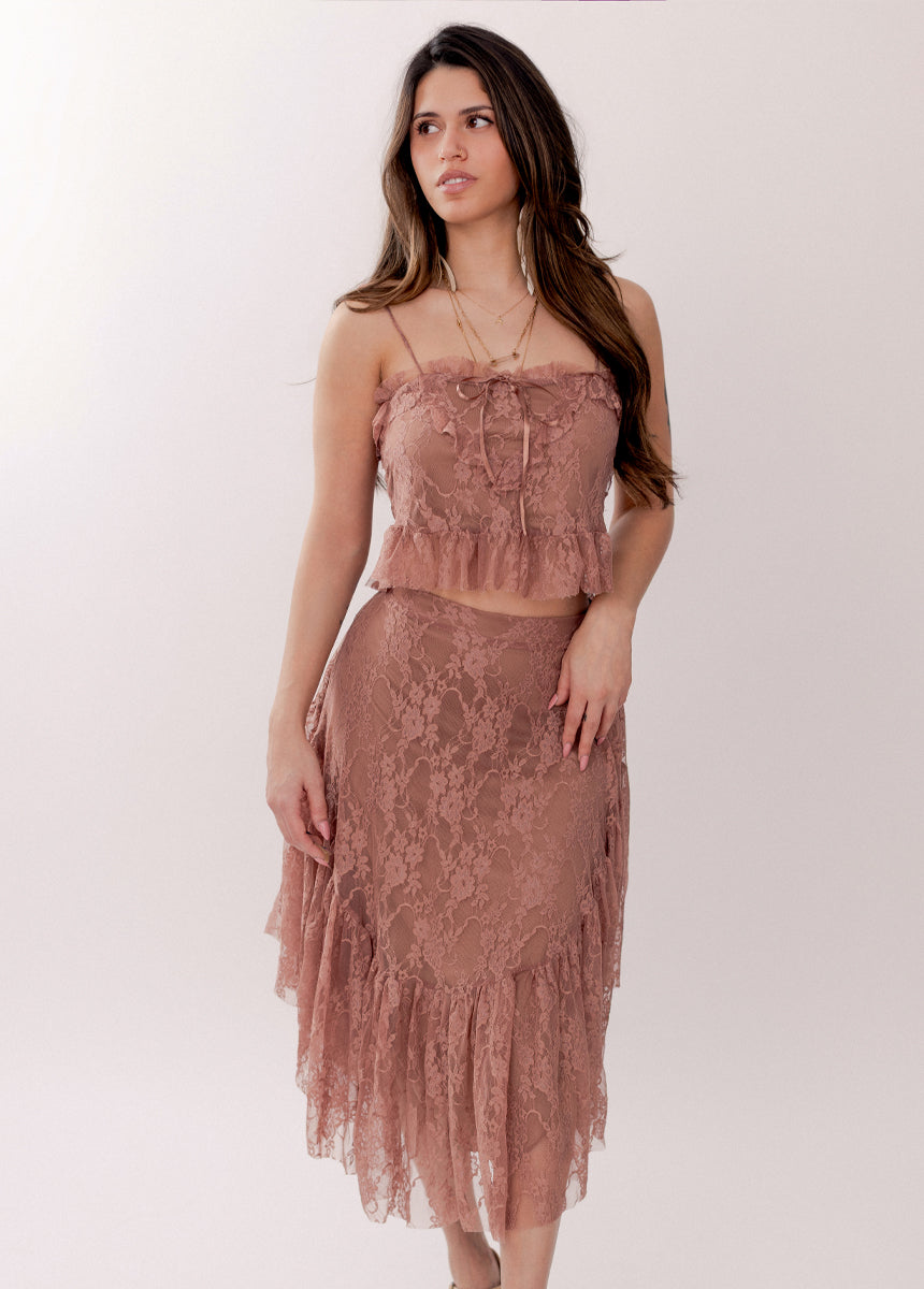 Candy Top in Lace Rosette