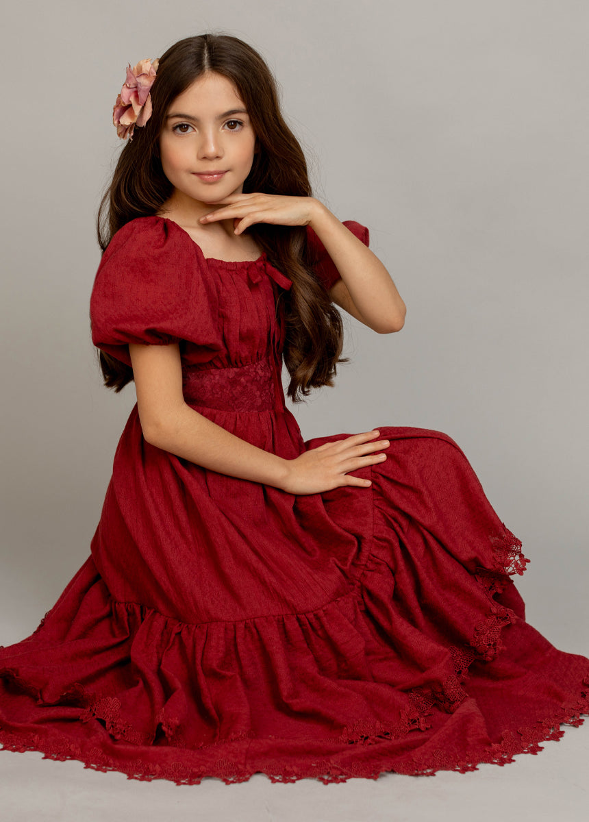 Joyfolie Girls Casidy Maxi Boho Dress in Crimson, Size 2 Joyfolie Girls Casidy Maxi Boho Dress in Crimson, Size 2