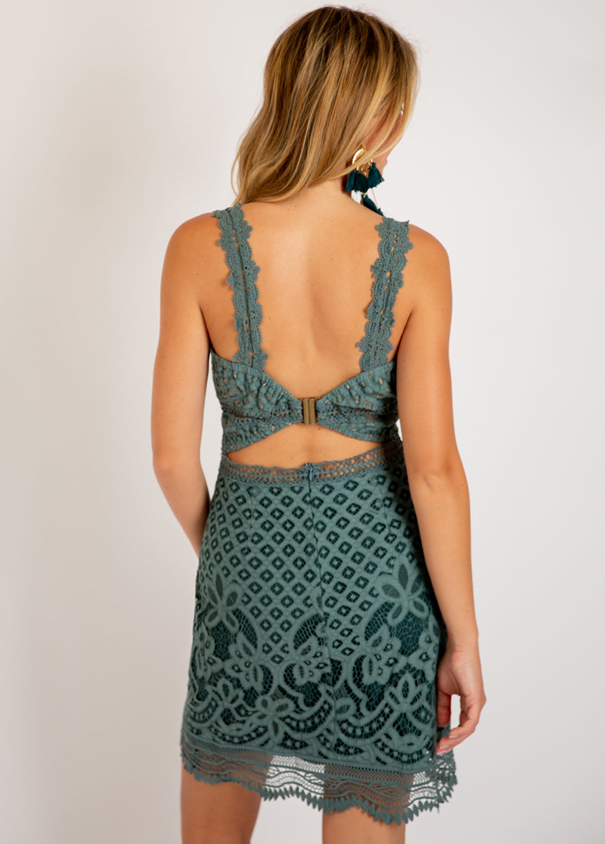 Caspian Dress in Dusty Teal