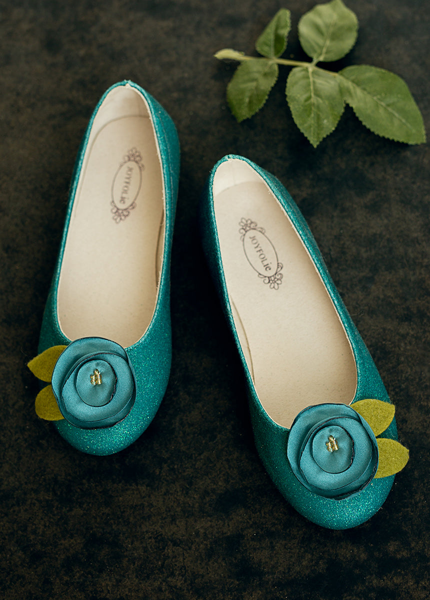 Joyfolie GirlsCharlotte Flat in Teal, Size 1Y