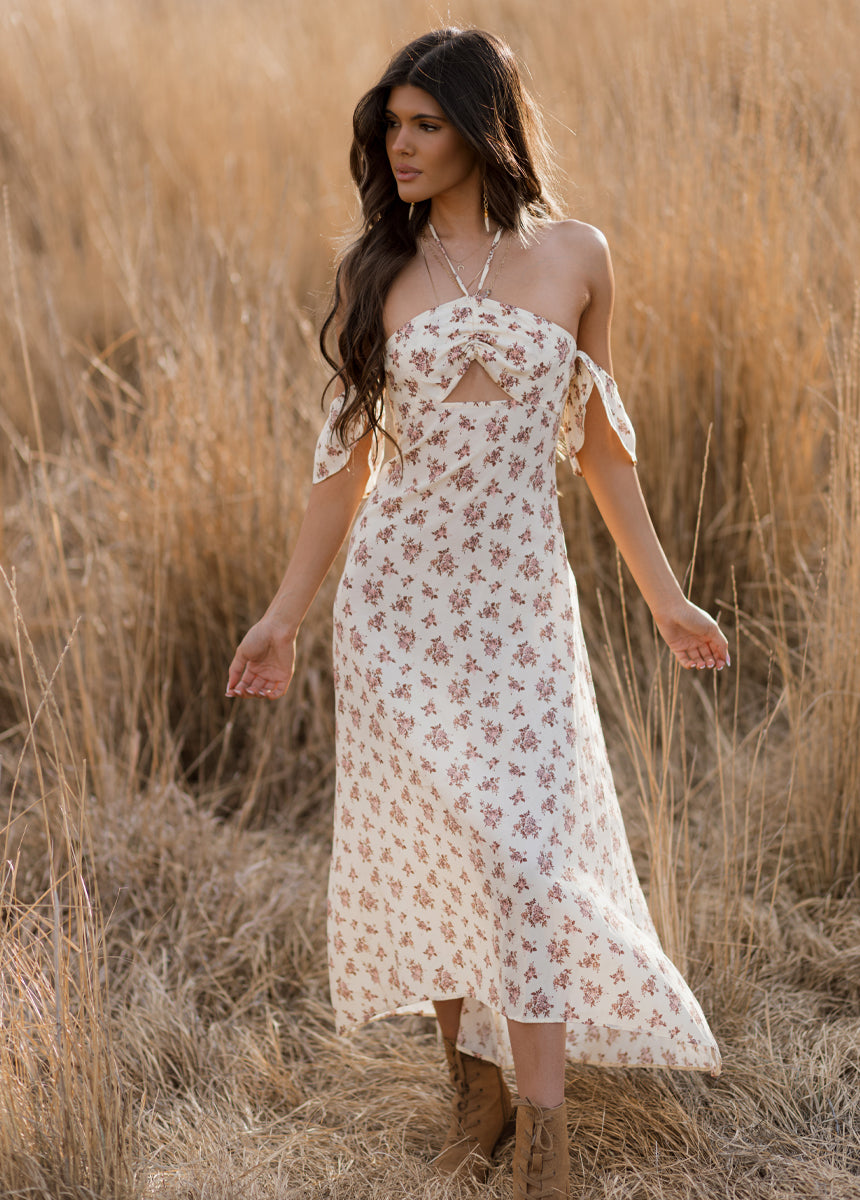 Chillie Dress in Pink Floral Print