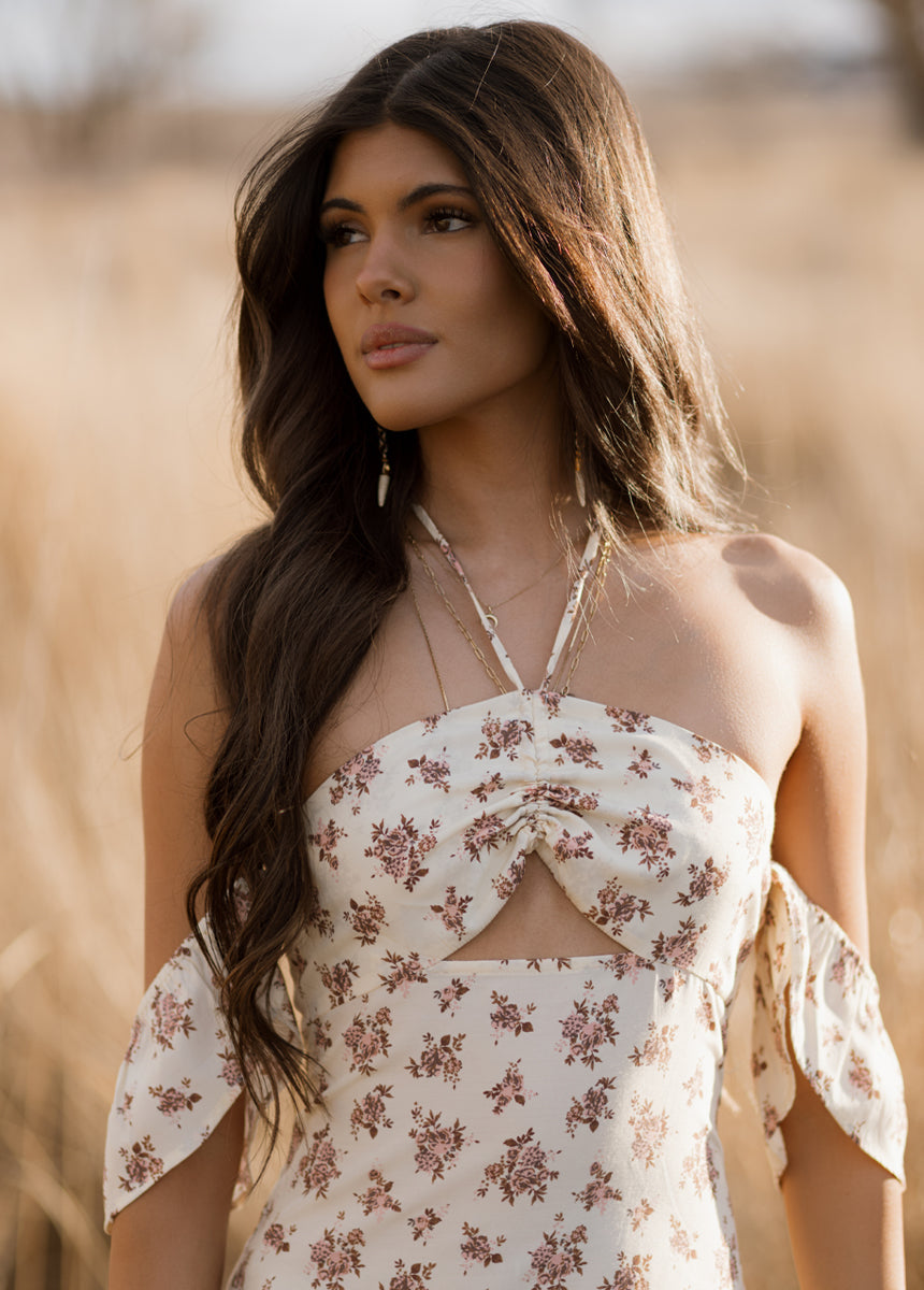 Chillie Dress in Pink Floral Print