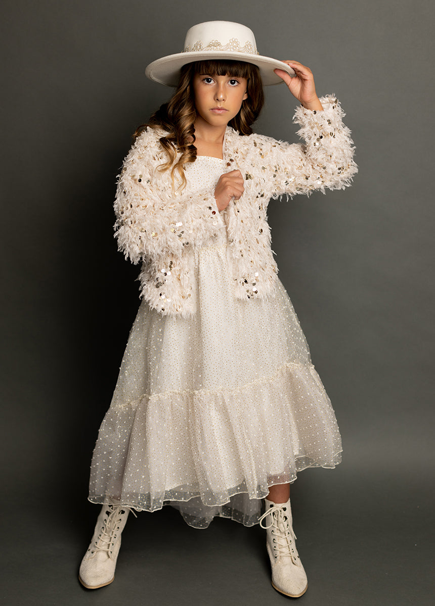 Chloe Dress in Cream Dot 10 Chloe Dress in Cream Dot 10