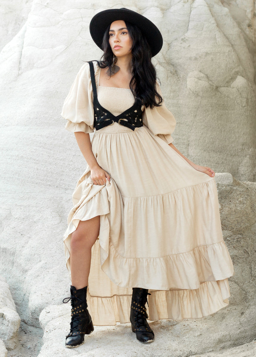 Quella Dress in Light Taupe