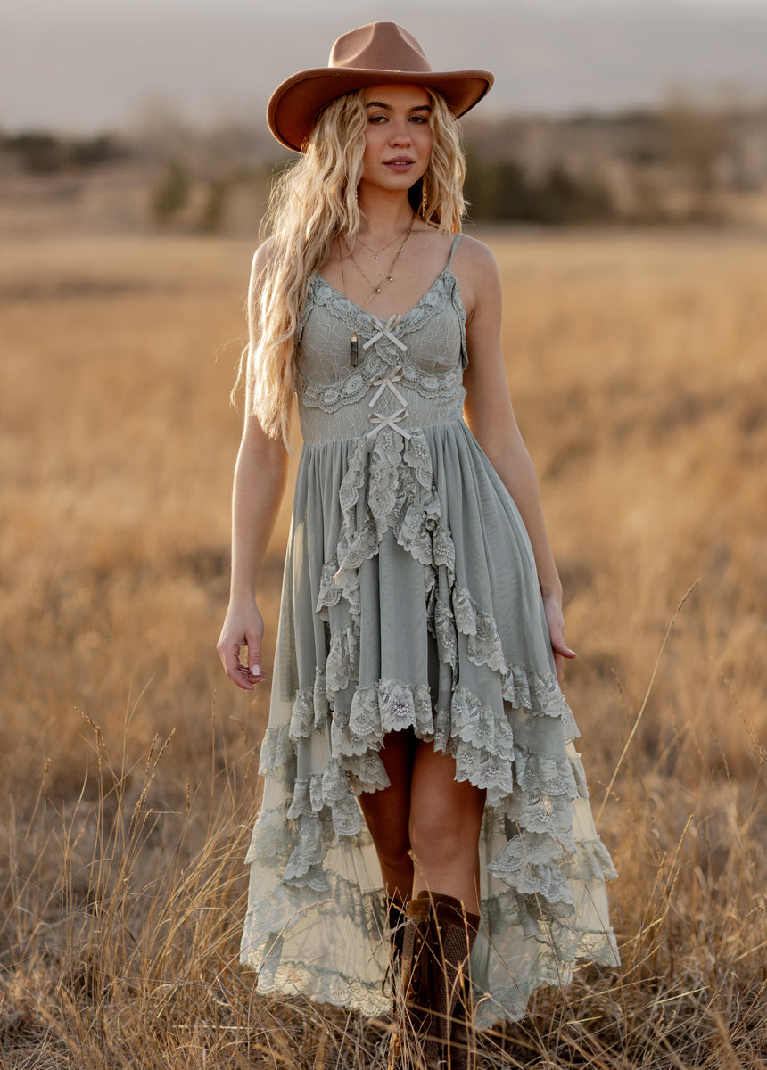 joyfolie lace dress Joyfolie Women's Gigi Dress in Oat, Extra Extra Small