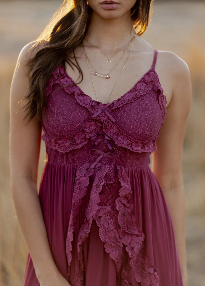 Dagala Dress in Berry - Joyfolie Dagala Dress in Berry - Joyfolie