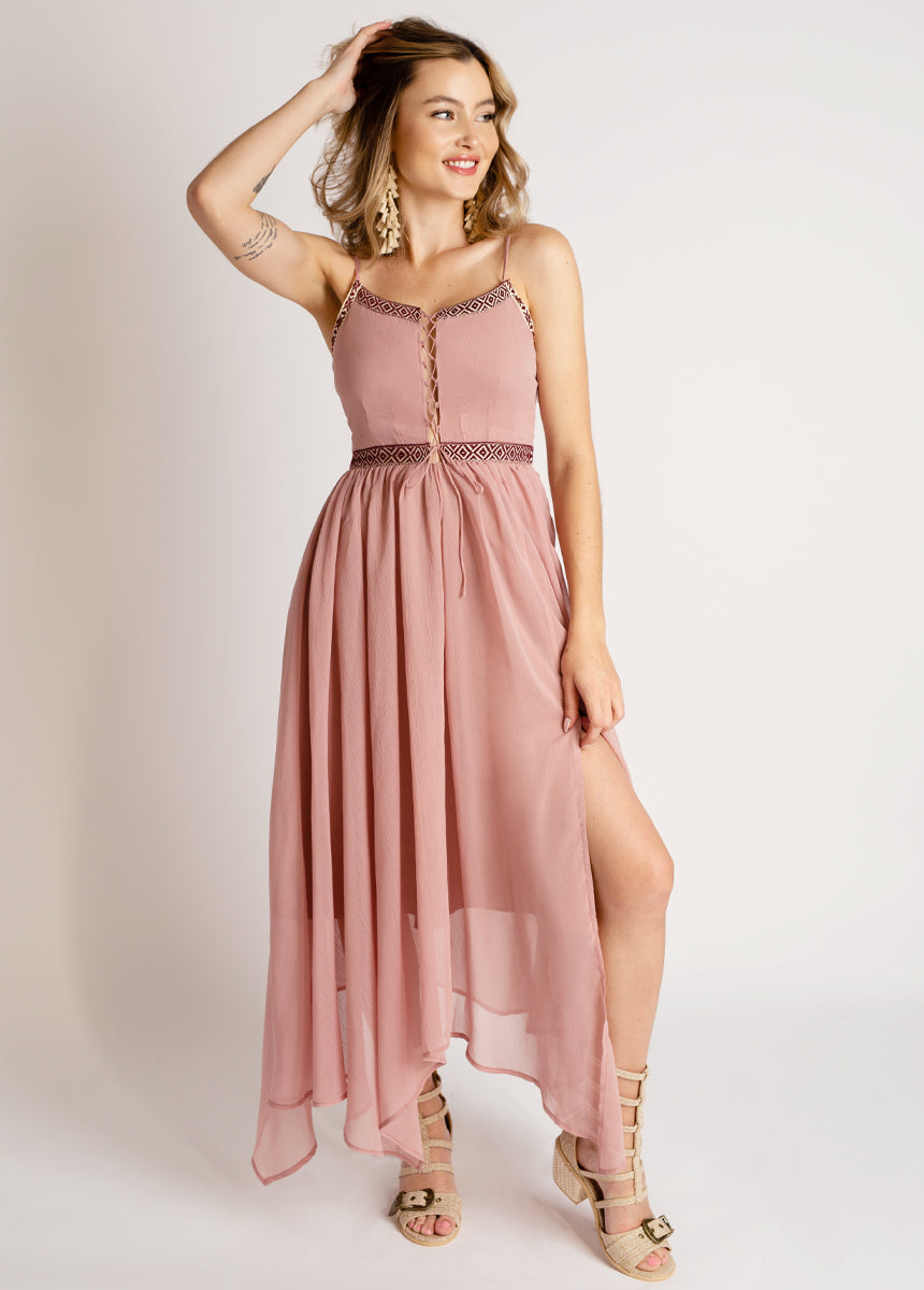 Darva Dress in Nude Pink
