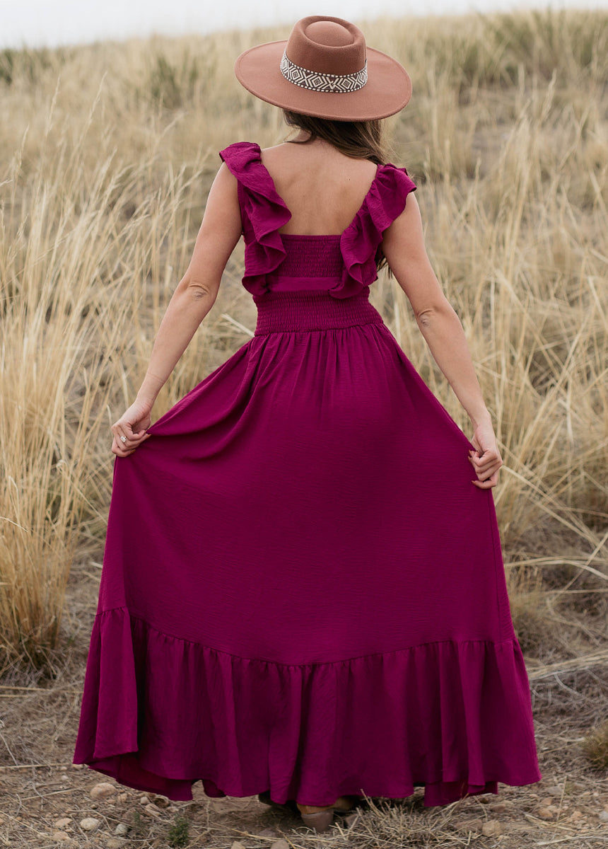 Joyfolie Women's Dawn Maxi Dress in Raspberry, Extra Extra Small Joyfolie Women's Dawn Maxi Dress in Raspberry, Extra Extra Small