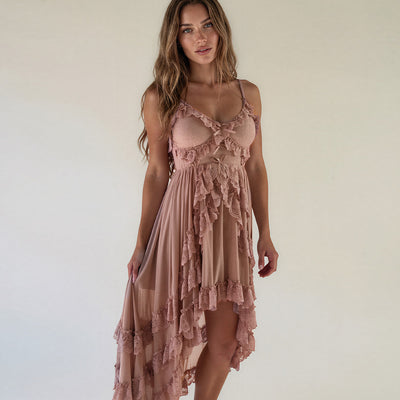 Dagala Dress in Nude Pink