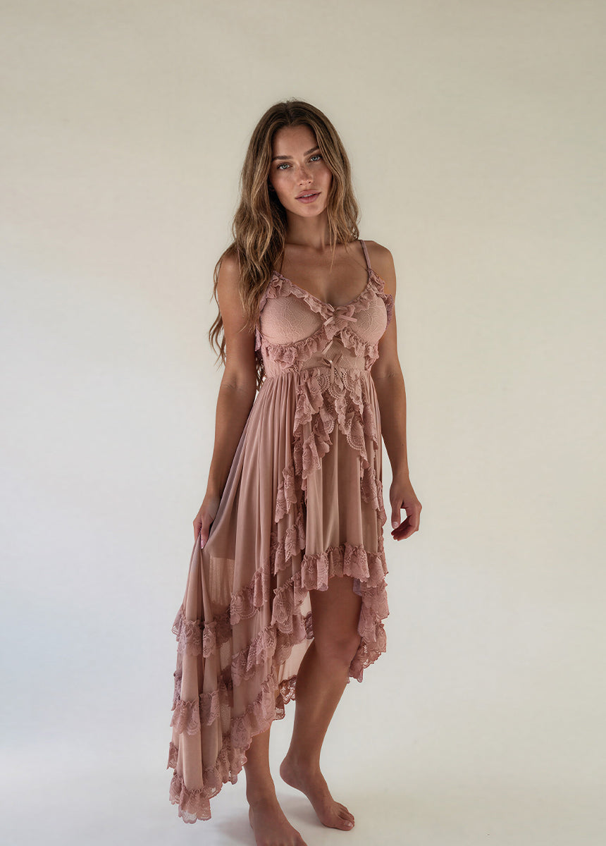 Dagala Dress in Nude Pink
