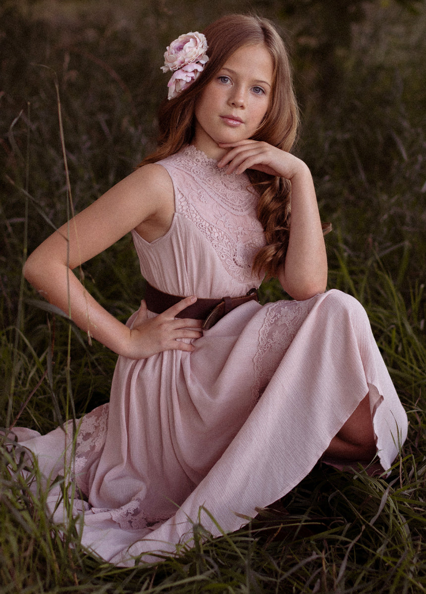 Joyfolie Girls Delphina Maxi Dress in Shell, Size 12 Joyfolie Girls Delphina Maxi Dress in Shell, Size 12