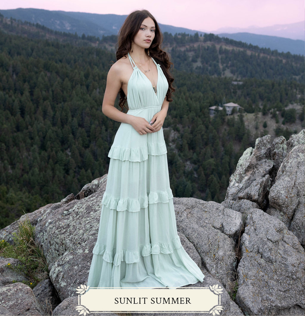 joyfolie maxi dress June Impact Dress in Stone | Statement Maxi Dress