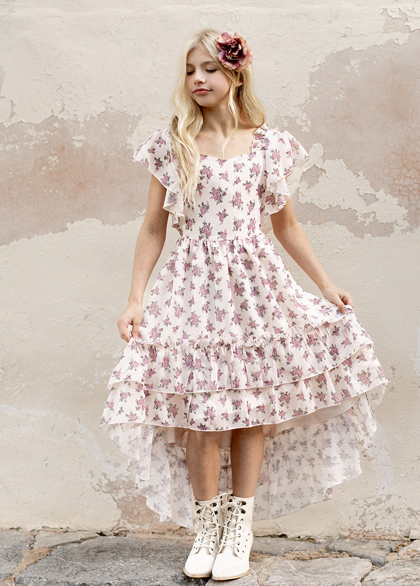 cute ditsy dresses Butter Yellow Ditsy Floral Kharian Midi Dress