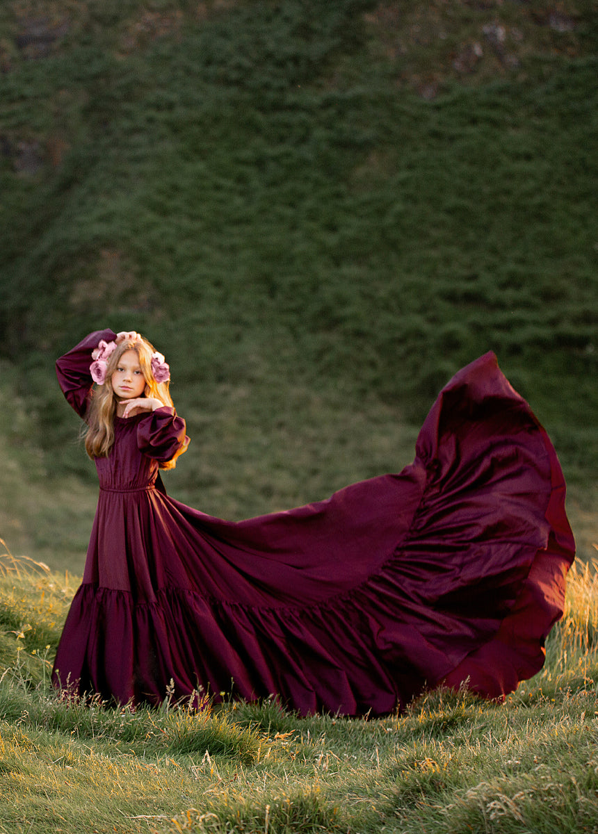 Joyfolie Girls Leana Impact Maxi Boho Dress in Plum, Size 12 Joyfolie Girls Leana Impact Maxi Boho Dress in Plum, Size 12