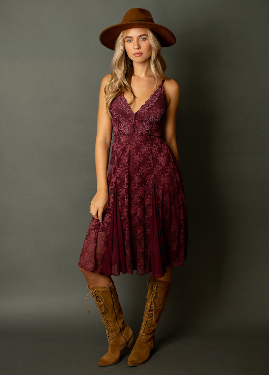 Serendipity Dress in Oxblood