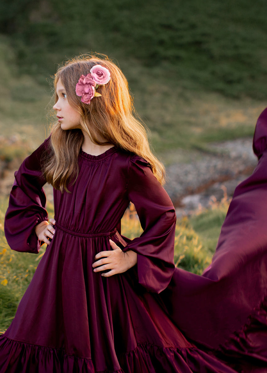 plum fall dress Autumn Long Sleeve Mini Dress