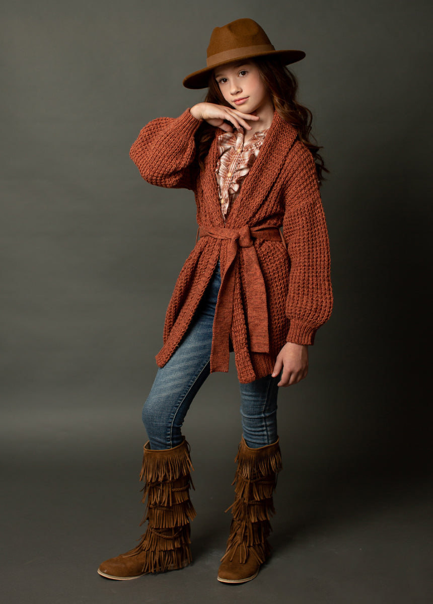 Kendall Top in Rust Plaid