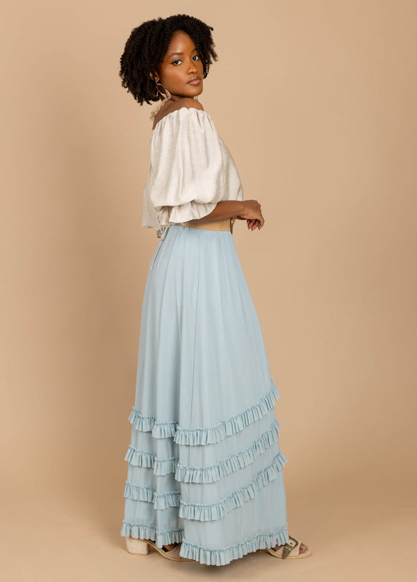 Eadie Skirt in Ice Blue - Joyfolie