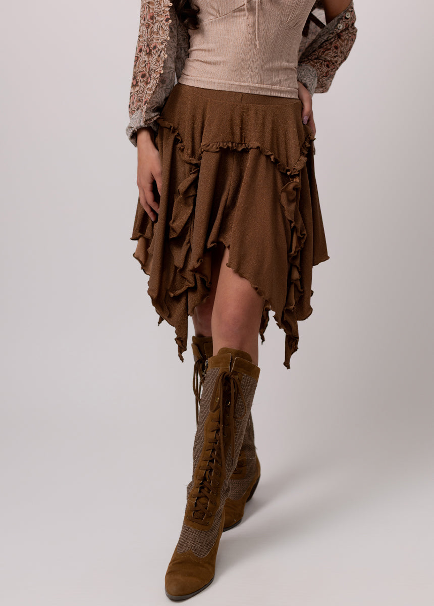 Edna Skirt in Sepia Metallic