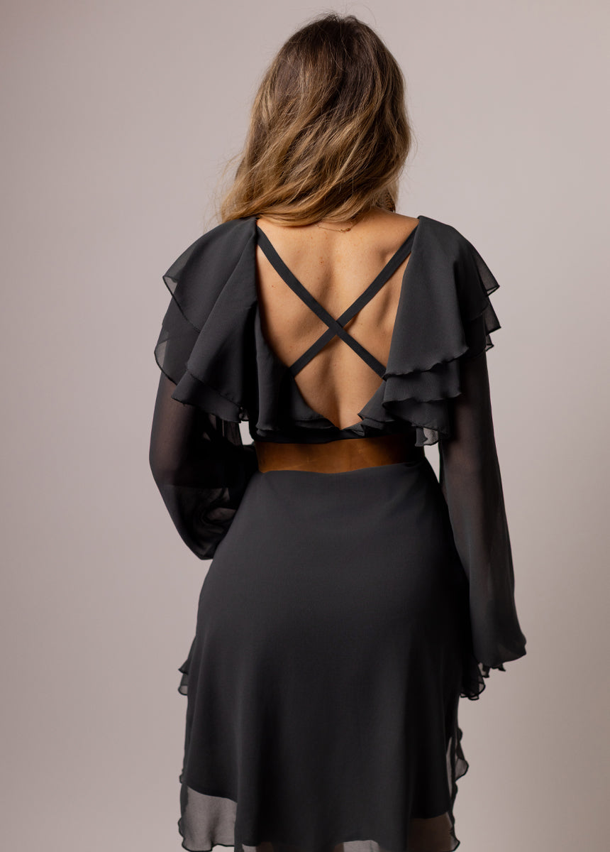 Elide Dress in Charcoal