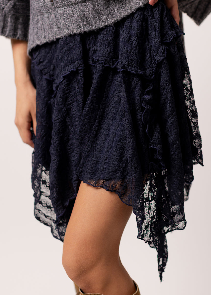 Edna Skirt in Navy Lace