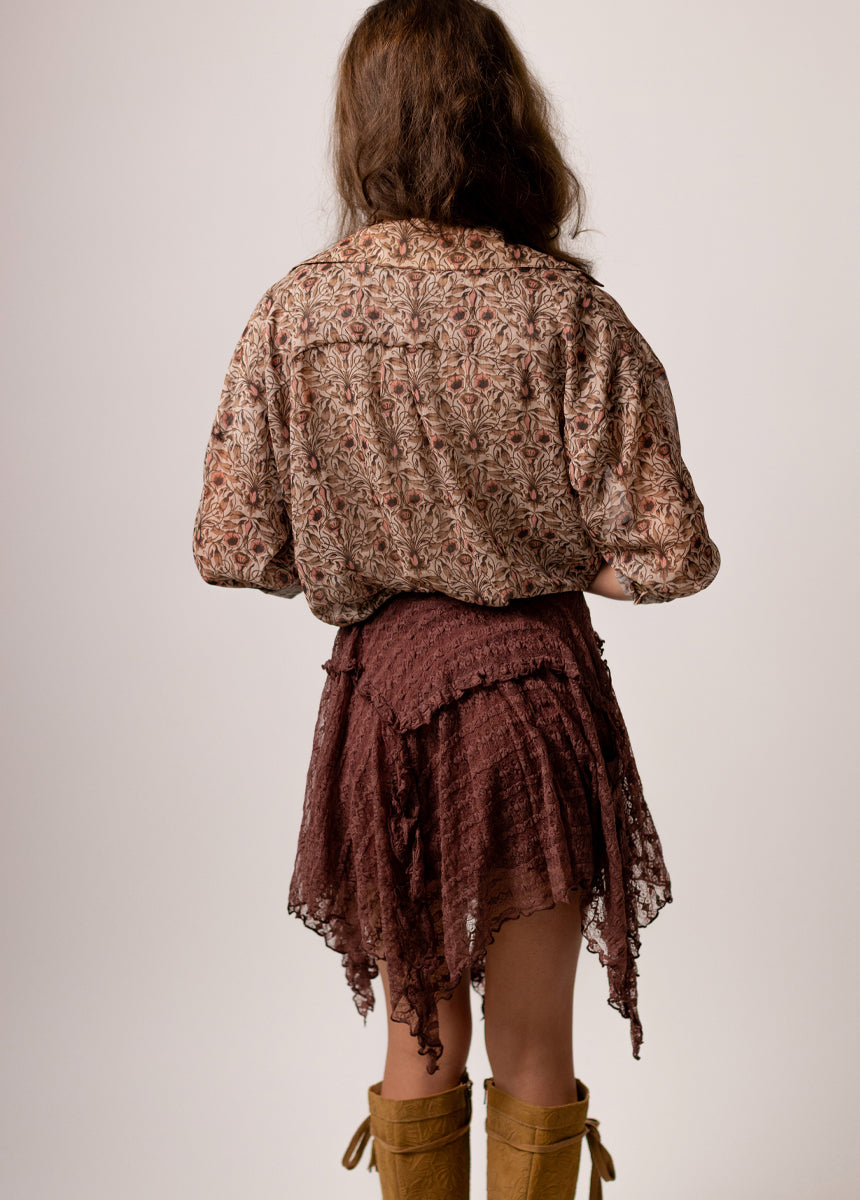 Edna Skirt in Raisin Lace