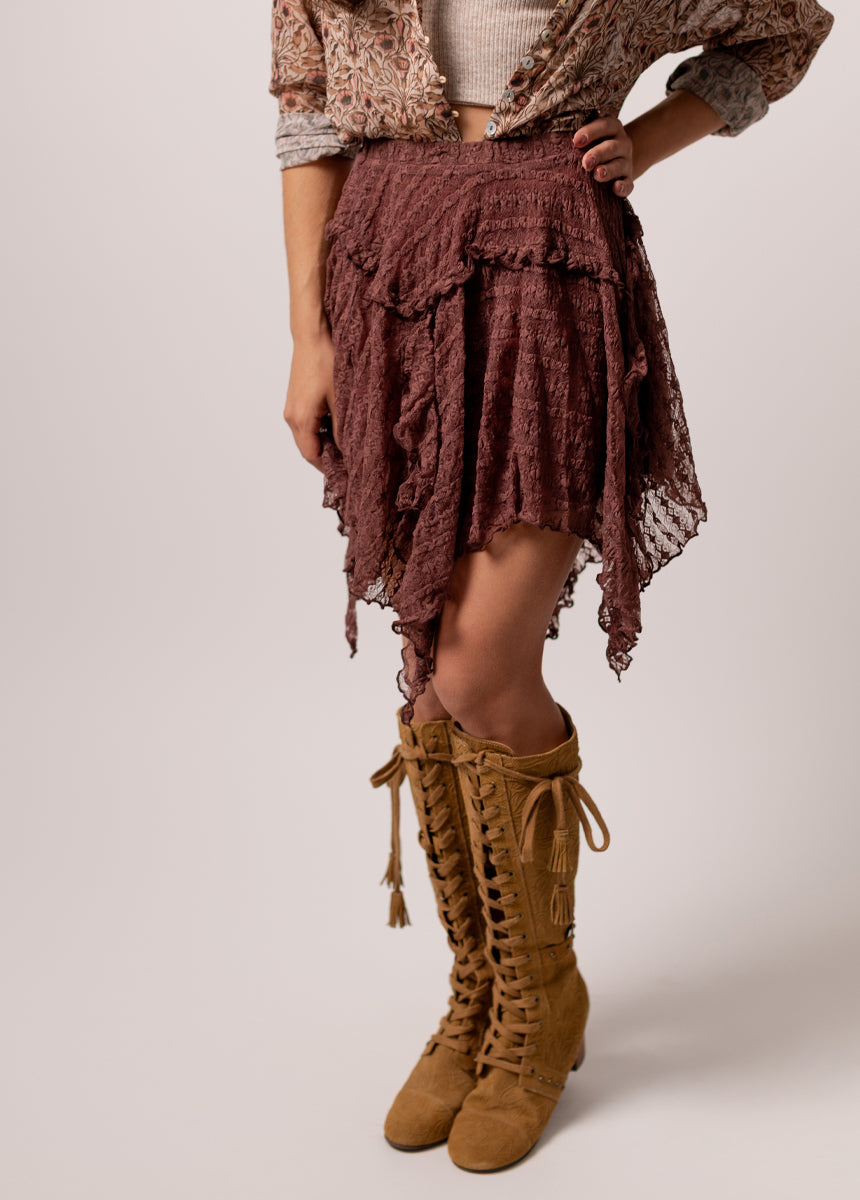 Edna Skirt in Raisin Lace